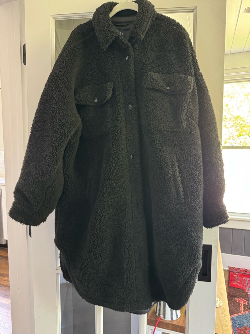GAP Oversized Black Teddy Jacket